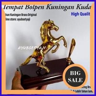 

onderdil Tempat Bolpoin Kuningan Kuda Besar Antik Wadah Pensil Patung Kuda Organizer meja