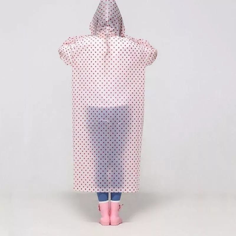 JAH5 - Jas Hujan Korea Motif Jas Hujan EVA Polkadot Terusan Stylish