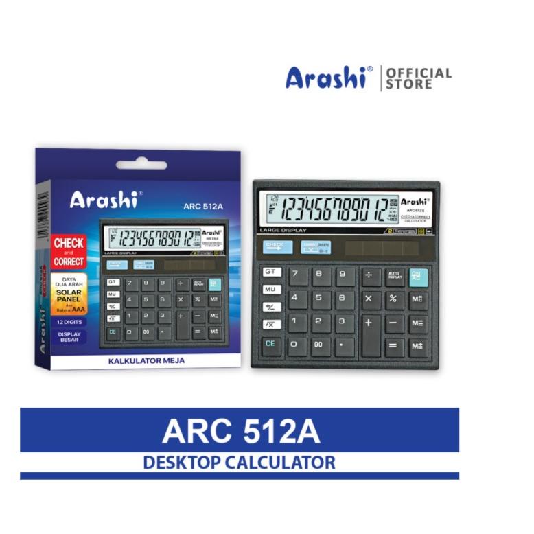 

B24 Arashi Desktop Calculator - Kalkulator Meja Dagang 12 Digit Check And Correct ARC 512A / ARC 512 A / ARC 512B - 512 B TERBARU ベ