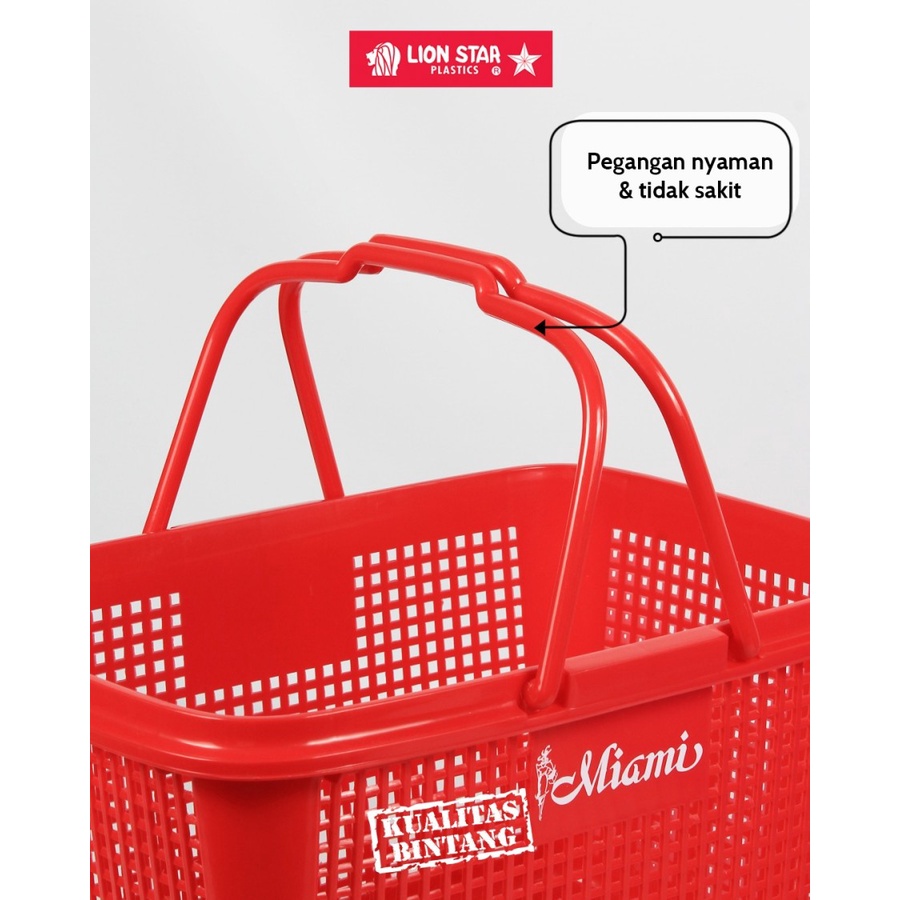 Keranjang Belanja Pasar B-16 Miami Shopping Basket Lion Star Plastik / keranjang super indo alfa