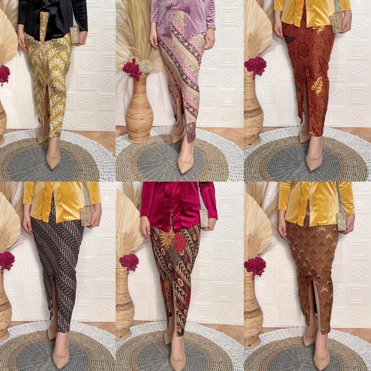 NEW STOCK ROK SPAN batik BELAH DEPAN / SEPAN belah
