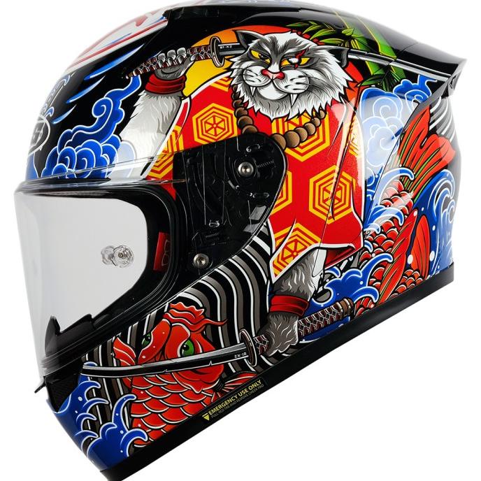 NJS ZX-1R FIBERGLASS BUSHIDO Black - Helm Full Face