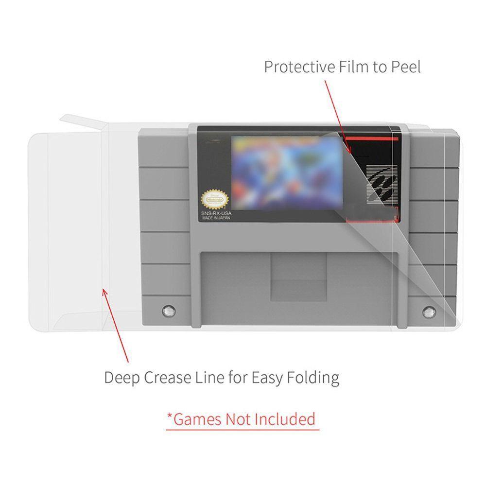 POPULAR Populer 10pcs Cartridge Display Bening Untuk SNES Pelindung Penyimpanan Kartu Game Untuk SNES