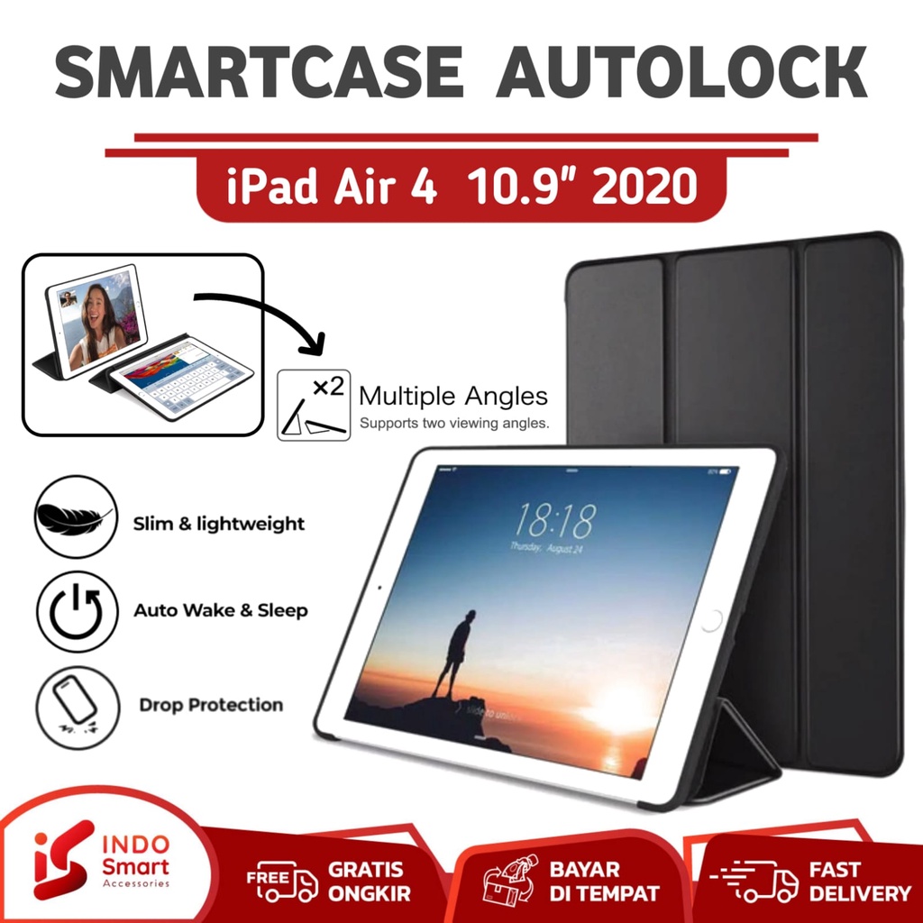 Case iPad Air 4 / Casing iPad Air 4 / 10.9 inch 2020 SmartCase AutoLock Flip Book Cover Casing Table
