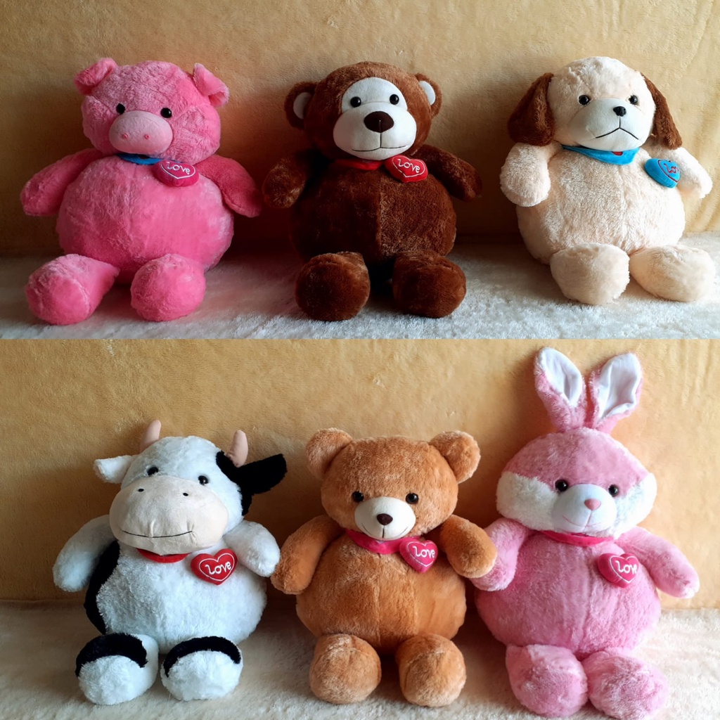 CBT Boneka Animal Bumble Cute Pig Dog Bear Rabbit Cow Monkey Ukuran 50 CM