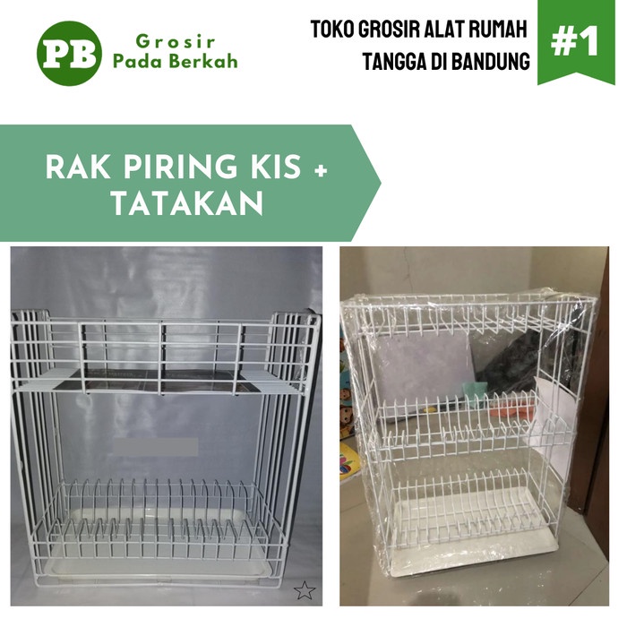 Terlaris Rak Piring Kitchen Set Besi Kis + Nampan Rak Piring