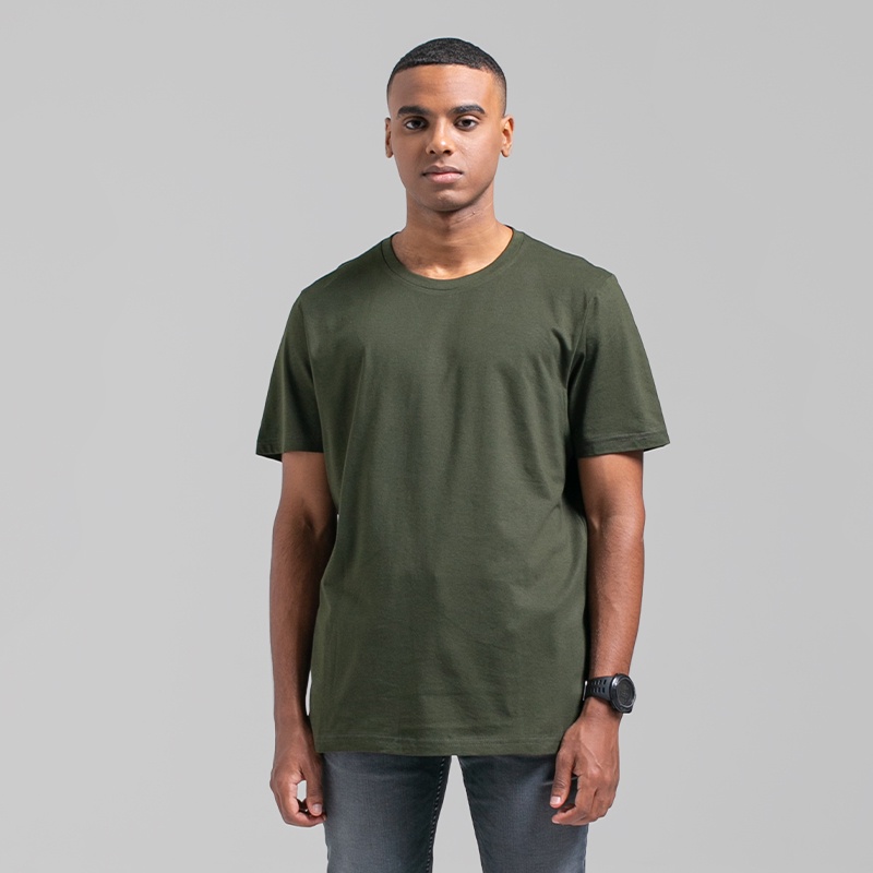 3Second Original Kaos Polos Lengan Pendek 100% Cotton Combed 30s Katun Tshirt Basic Pria Hijau 71092