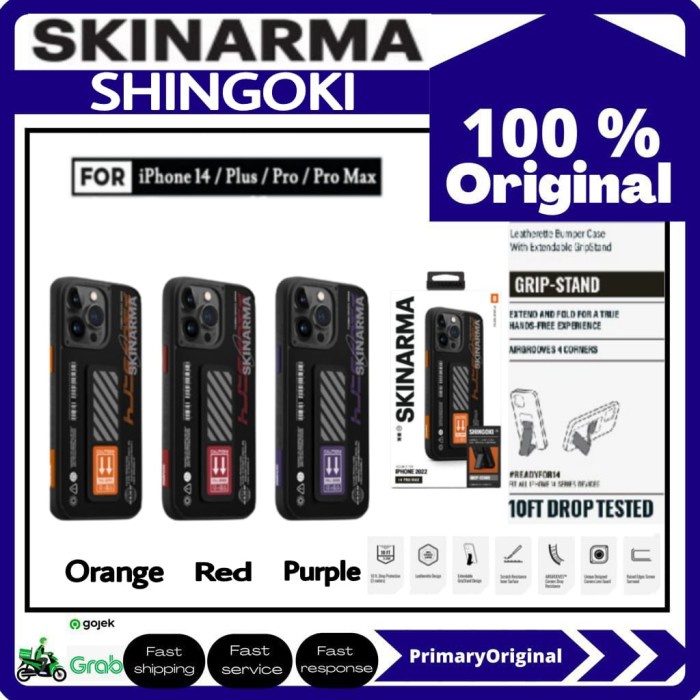 Original Case iPhone 14 Pro Max 14 Pro Skinarma Shingoki Case - Red, iPhone 14 Pro