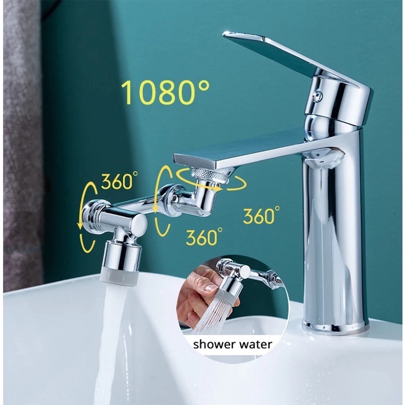 COOFARI New 1pc ABS 1080° Universal Faucet Splash Filter Tap Swivel Spray Head Extension