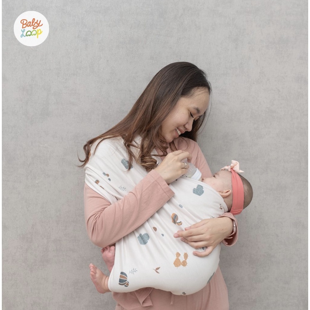 BabyLoop Geos - Gendongan Kaos 2in1 Bayi - Baby Loop Kaos Instan Katun Bambu Adem Kain Cukin Gendong Baby Carrier