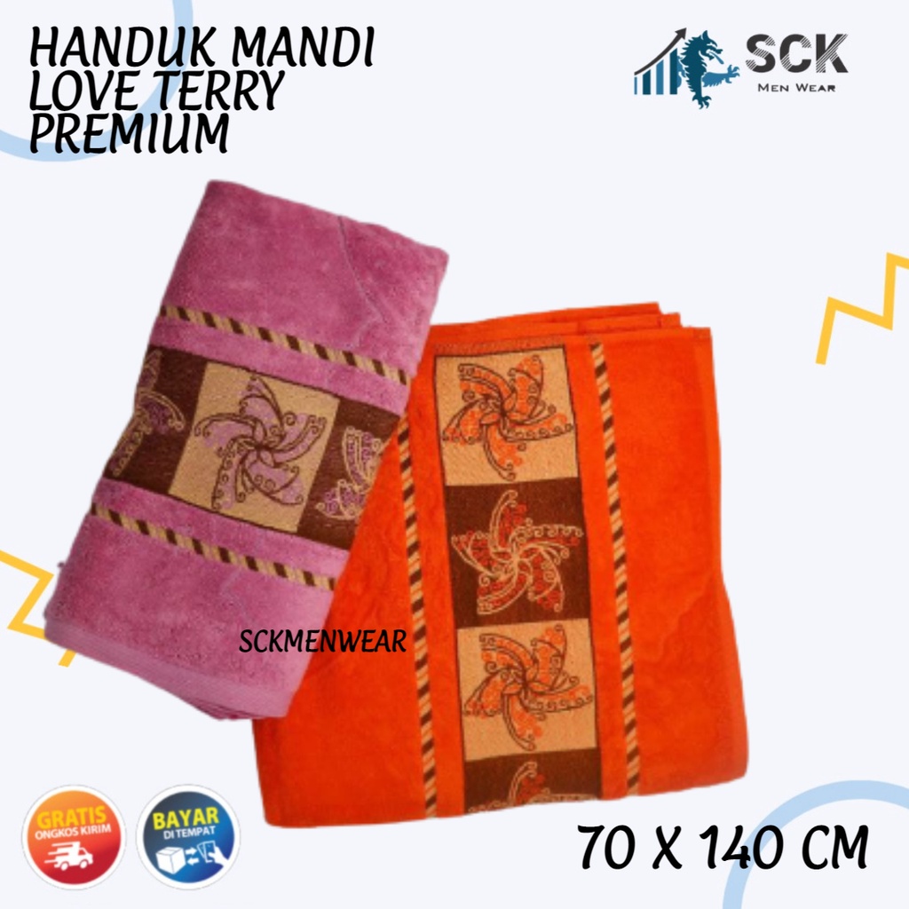 Handuk LOVELY TERRY 140x70cm Dewasa Bahan Microfiber Halus Jumbo / Perlengkapan Mandi - sckmenwear GROSIR