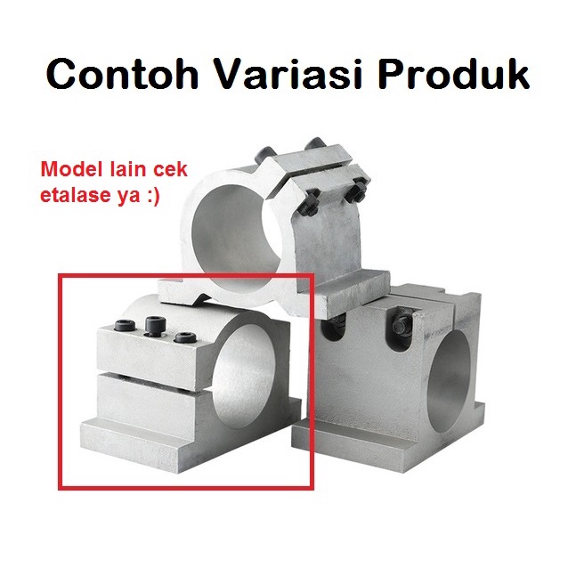 [HAEBOT] Bracket Spindle Cast Round 65mm Square Clamp Motor Holder D65 Mount Dudukan Trimmer Dinamo Aluminium CNC Router Tuner 65 mm DC