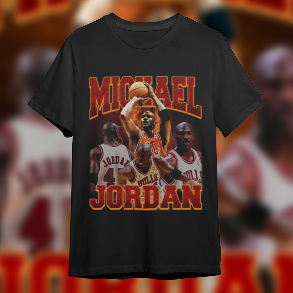 KAOS - MICHAEL JORDAN / T-SHIRT MICHAEL JORDAN / MICHAEL JORDAN BOOTLEG T-SHIRT VINTAGE STYLE / VINT