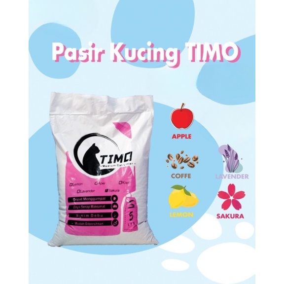 Pasir Gumpal Wangi TIMO 5 LITER / Pasir Kucing