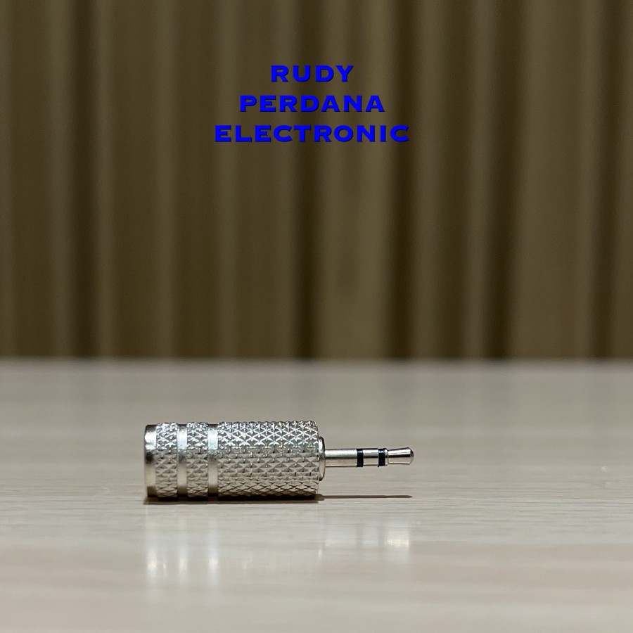 SAMBUNGAN SOKET MINI 3.5MM TO JACK MINI 2.5MM STEREO BESI SILVER