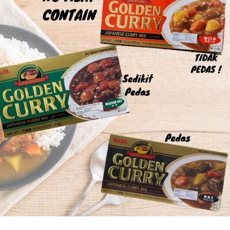 

➻ Golden Curry. Bumbu Masak Dapur Kari Jepang. Curry Jepang. Japanese Instant Halal Mild Medium Extra Hot SB S&B 220gr ➼