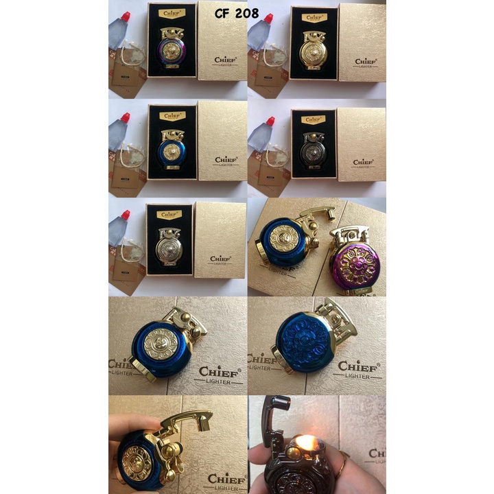 korek api minyak vintage oil lighter chief elegant gift unik Spiner Auto Focus murah