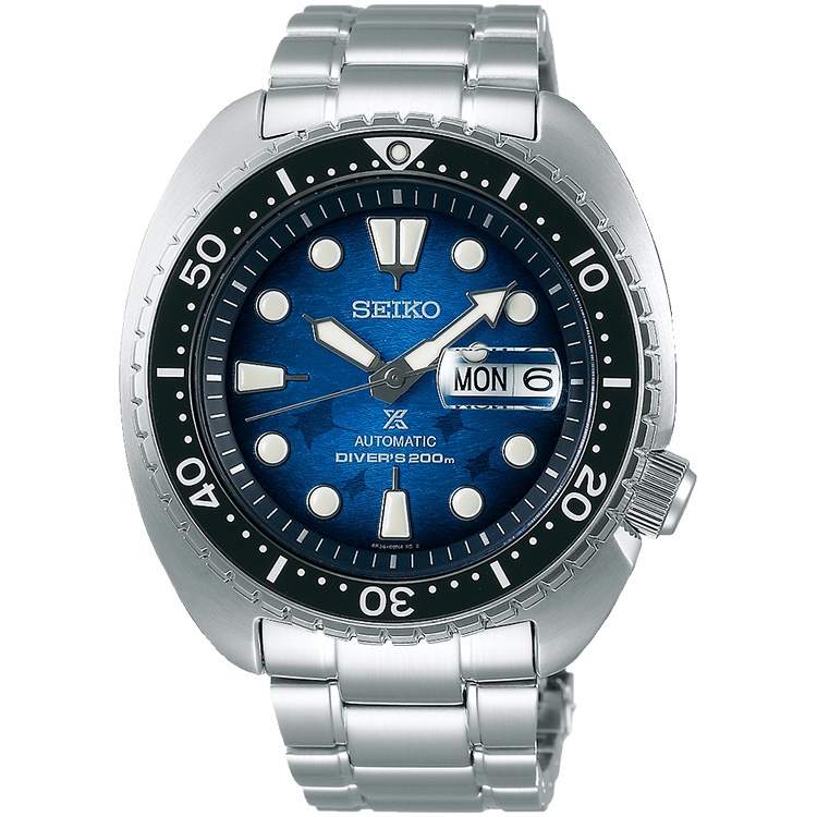 Jam Tangan Seiko Prospex SRPE39 Sea Turtle Manta Ray Automatic Diver Scuba 200M Blue Dial Silver Sta
