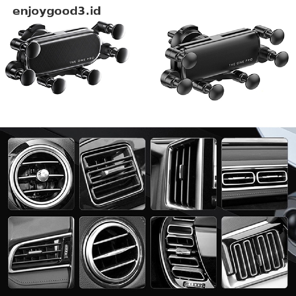 【 Rready Stock 】 Six Points Gravity Car Phone Holder Air Vent Universal GPS Clip Stand （ ID ）