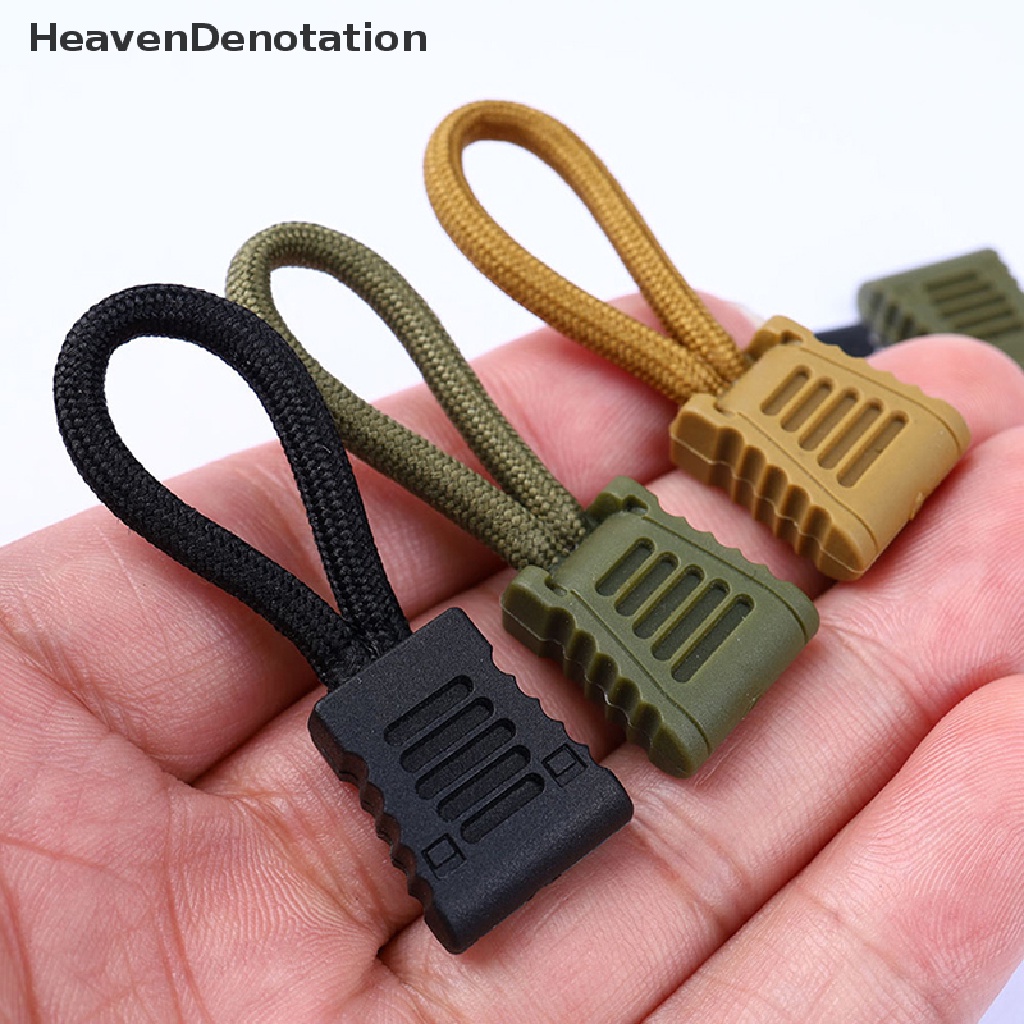 [HeavenDenotation] 10pcs Pengganti Klip Zipper Tarik Puller End Fit Rope Tag Fixer Zip Cord Tab Gesper Travel Tas Koper Ransel Alat Luar Ruangan HDV