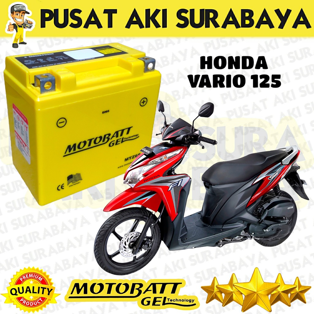 ACCU MF MOTOBATT MTZ6S MAINTENANCE FREE AKI MOTOR HONDA VARIO 2014 2015 2016 2017 2018 VARIO 125 VARIO 150 SCOOPY YTZ6V GTZ6V GTZ7S