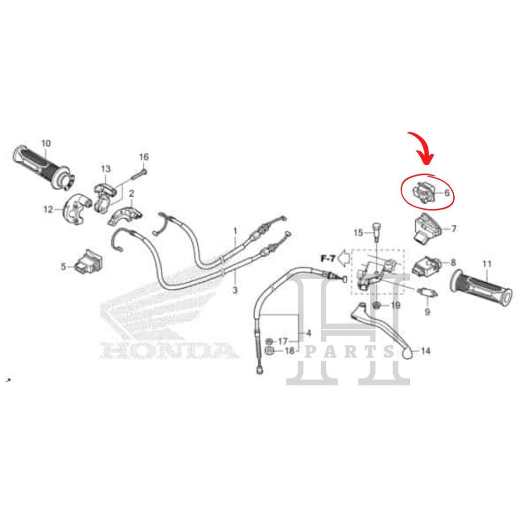 SAKLAR SAKELAR TOMBOL LAMPU DIM DIMER JAUH DEKAT SWITCH UNIT DIMMER SUPRA GTR VARIO 110 FI 35170-K46-N01 ASLI ORIGINAL AHM HGP HONDA