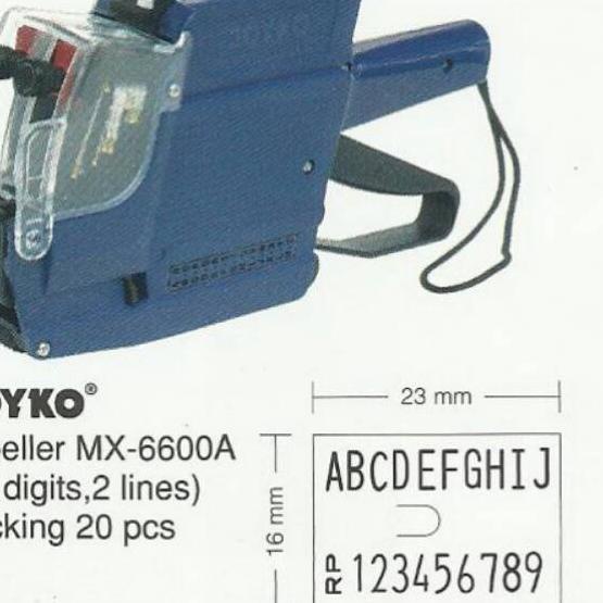 

JOYKO MX-6600A (huruf-angka) - Label Harga 2 Line Product & High Quality ~