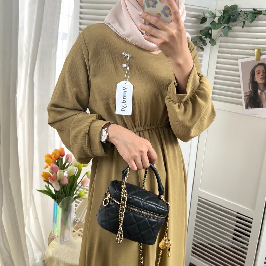 Dress Wanita Korea Maxi Fashion Casual Lengan Panjang Tunik Long Wanita E.36