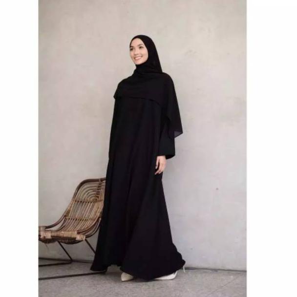Recomended ALMA ABAYA HITAM DRESS MUSLIM ABAYA POLOS (BUSUI)