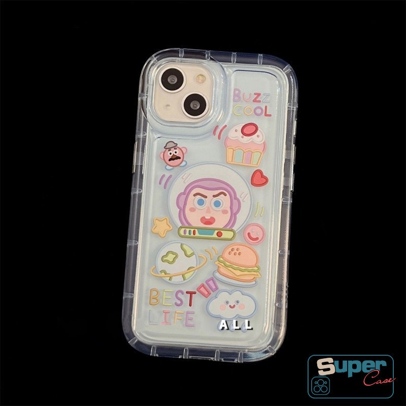 Untuk Realme C35 C55 C25s C12 C21Y C11 C30 C33 C25Y C15 C25 C11 9I 7I 6i 5 5s 5i C20 C20A C1 C2 C3 Shockproof Airbag Cute Toy Story Alien Buzz Lightyear Kartun Stiker Lembut TPU Case