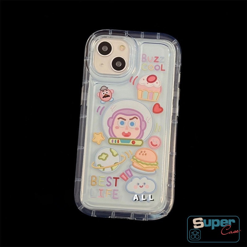 Untuk Realme C35 C55 C25s C12 C21Y C11 C30 C33 C25Y C15 C25 C11 9I 7I 6i 5 5s 5i C20 C20A C1 C2 C3 Shockproof Airbag Cute Toy Story Alien Buzz Lightyear Kartun Stiker Lembut TPU Case