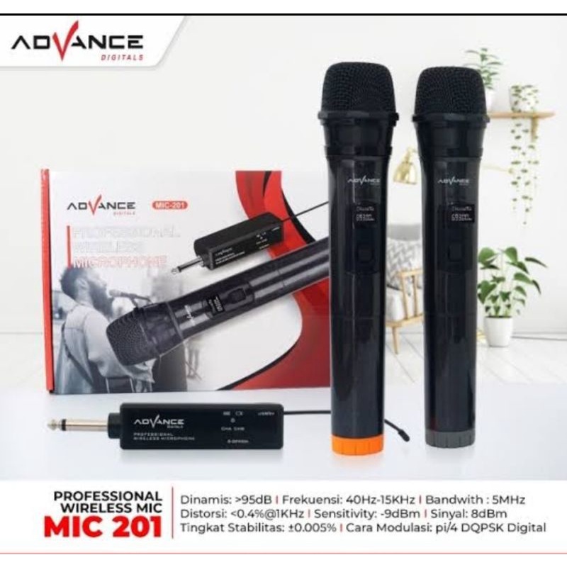 ADVANCE PROFESIONAL WIRELESS MICROPHONE MIC 202 W1061 MIC 201 MIC 301