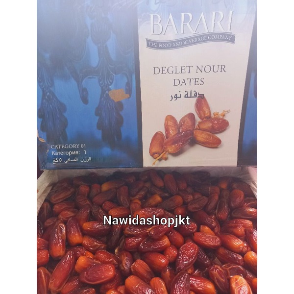 

Kurma Tunisia Madu Barari 5Kg atau 1 kg x 5 Legit Manis Enak