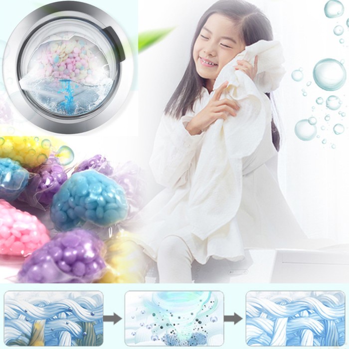 (1 PAX isi 50 PCS) Pewangi Laundry / Pelembut Softener Baju / Pakaian / Cucian / Laundry Gel Ball Butiran Manik