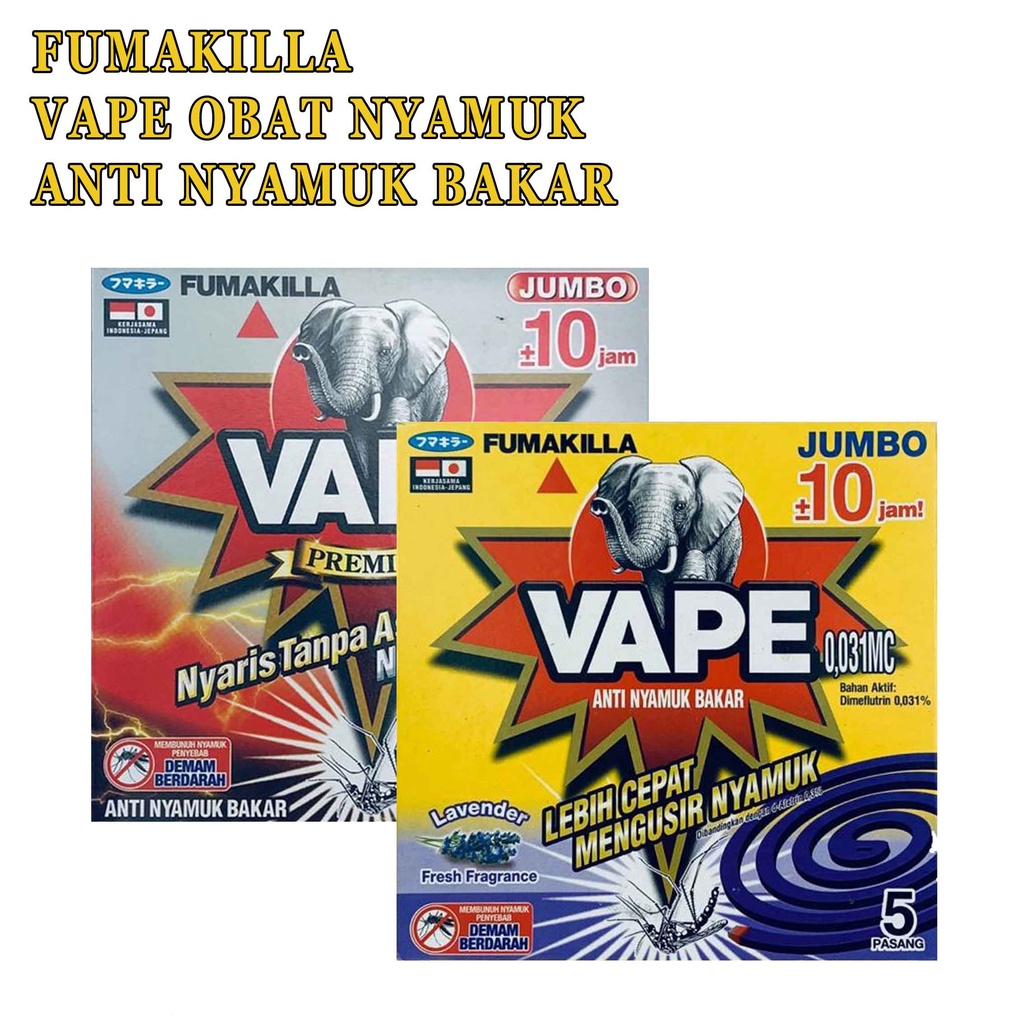 Vape* fumakilla* Anti nyamuk bakar* 0.031MC* 0.08MC* Lavender* Hitam