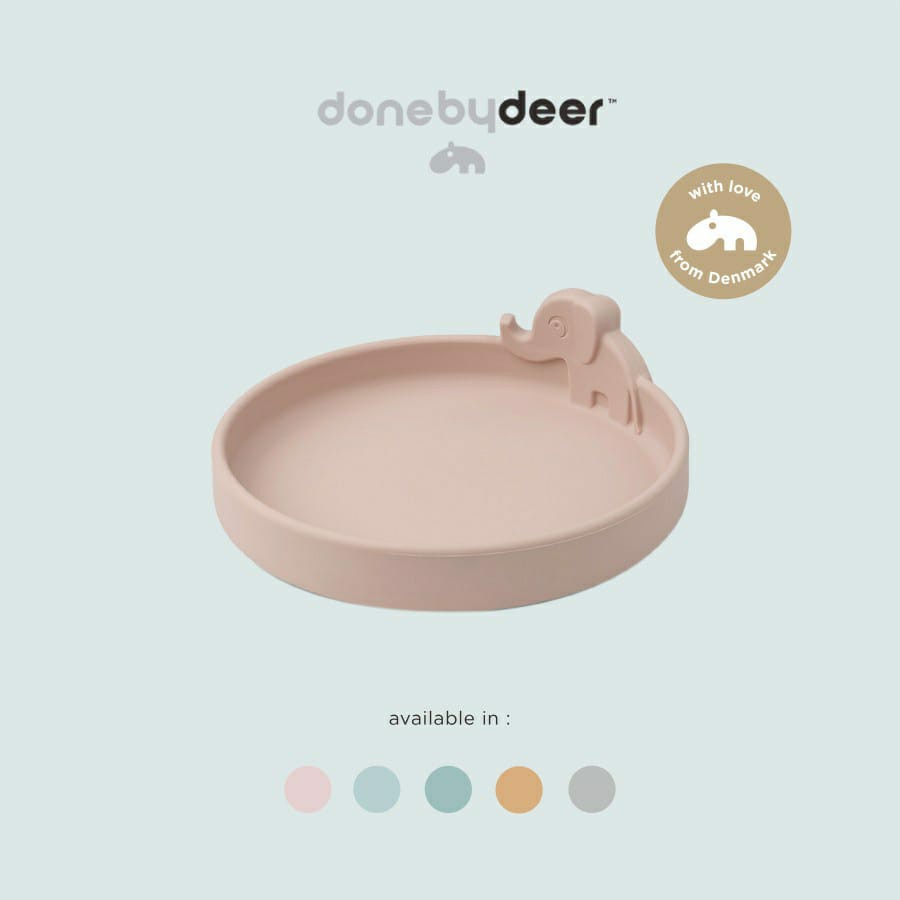 Done By Deer Peekaboo plate Elphee Blue - Piring Anak