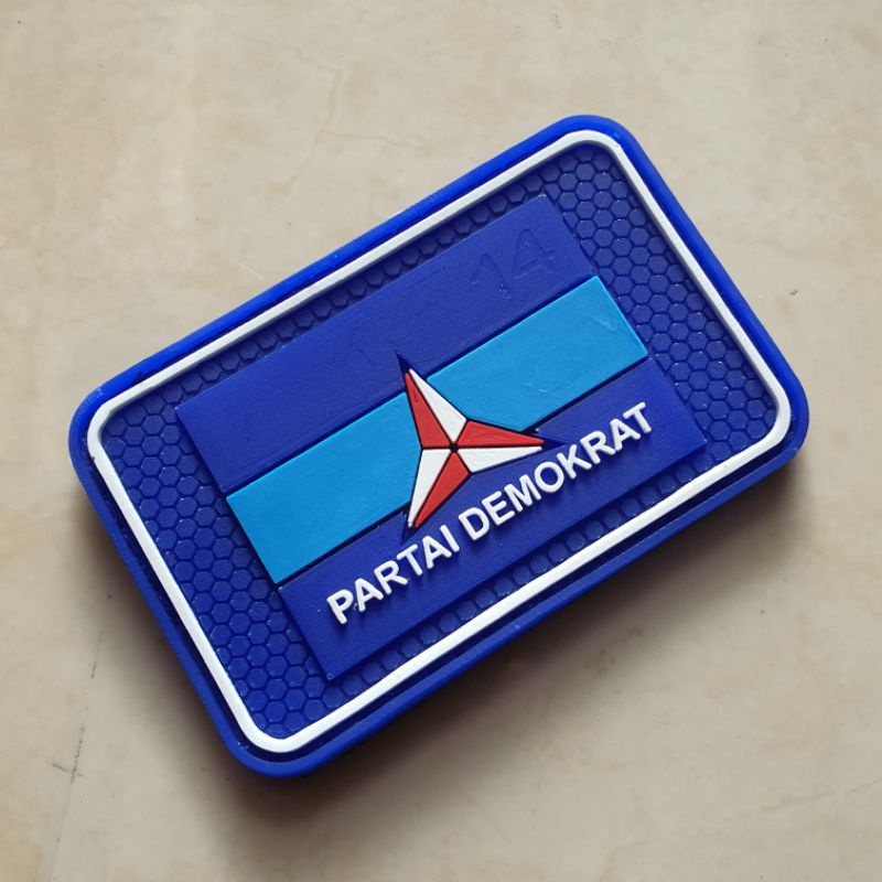 patch rubber logo partai demokrat / pemilihan umum / pemilu / tempelan emblem karet velcro