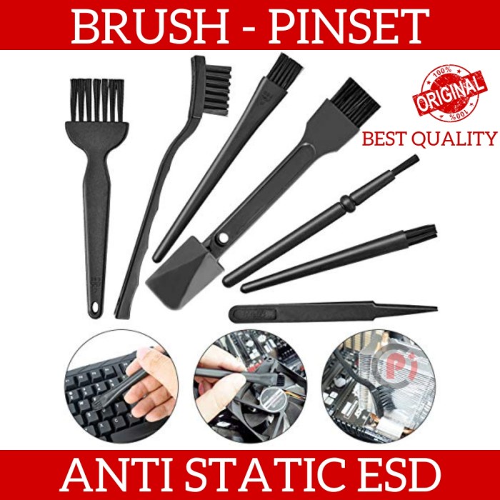 Sikat Brush Bahan Nylon Plastik Anti Static ESD Untuk Alat Elektronik