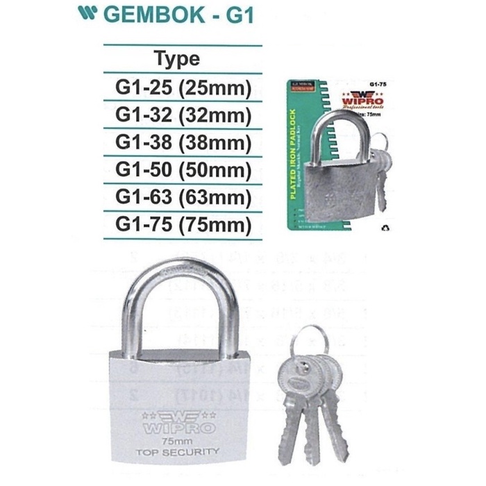 Gembok 32mm Wipro G1-32mm Wipro