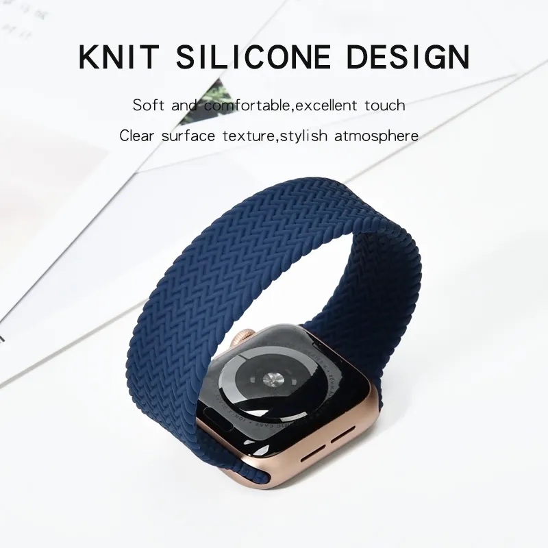 Strap Apple Watch Silicone Loop Braided Series SE 9 ULTRA 8 7 6 5 4 3 2 1 iwatch sport band 38 40 42 44 41 45mm