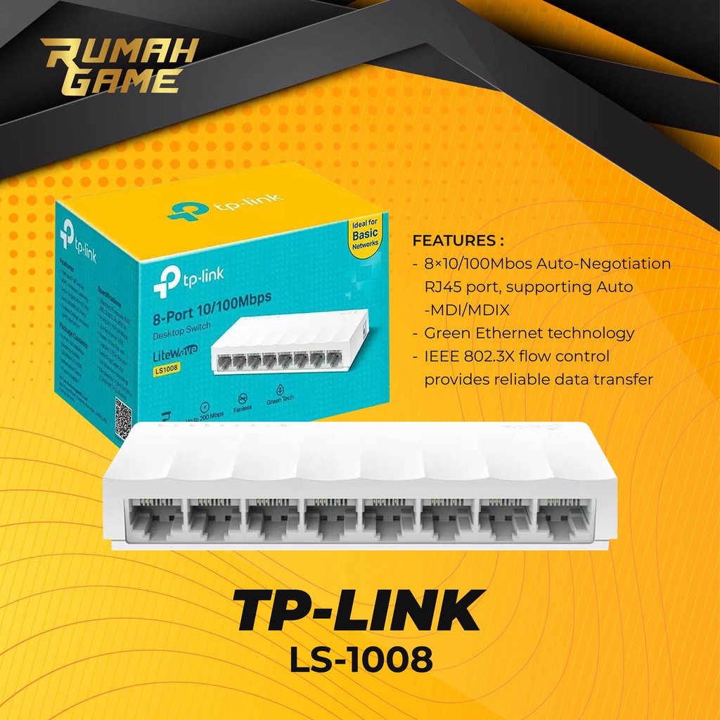 Desktop Switch Hub LanTP-LINK LS1008 8-Port 10/100Mbps Switch Internet