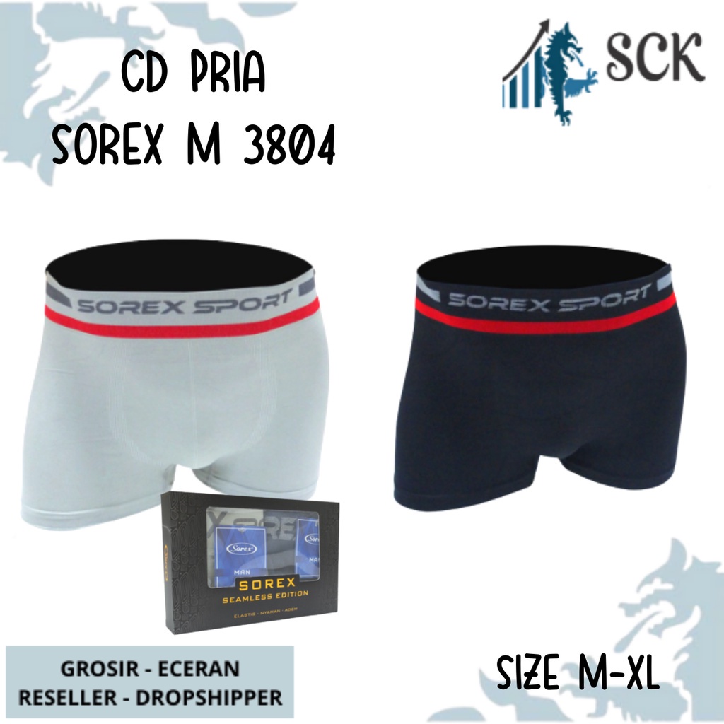 [ISI 2] CD Pria SOREX 3804 BOXER / Boxer Cowok / CELANA DALAM  Boxer CD Cowok - sck