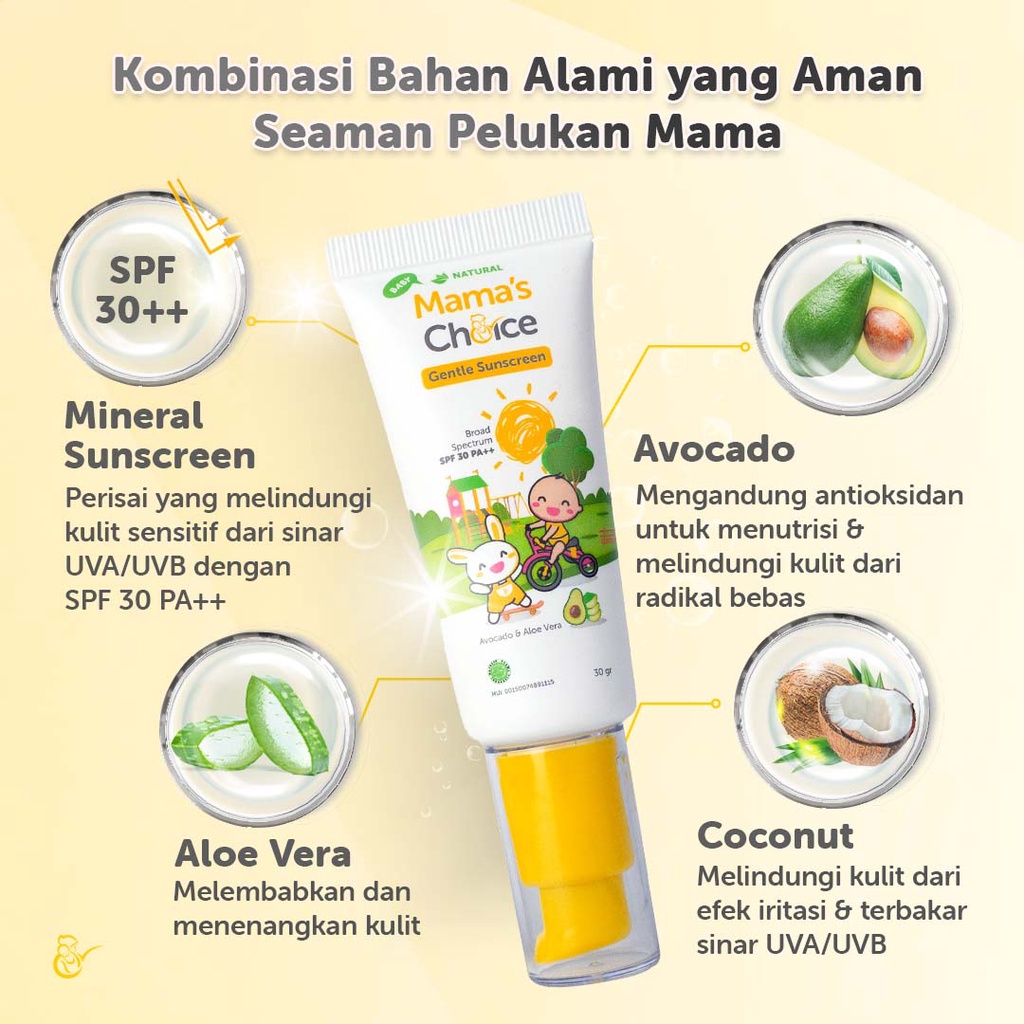 Mama's Choice Baby Gentle Sunscreen Face and Body | Sunscreen Bayi SPF30++