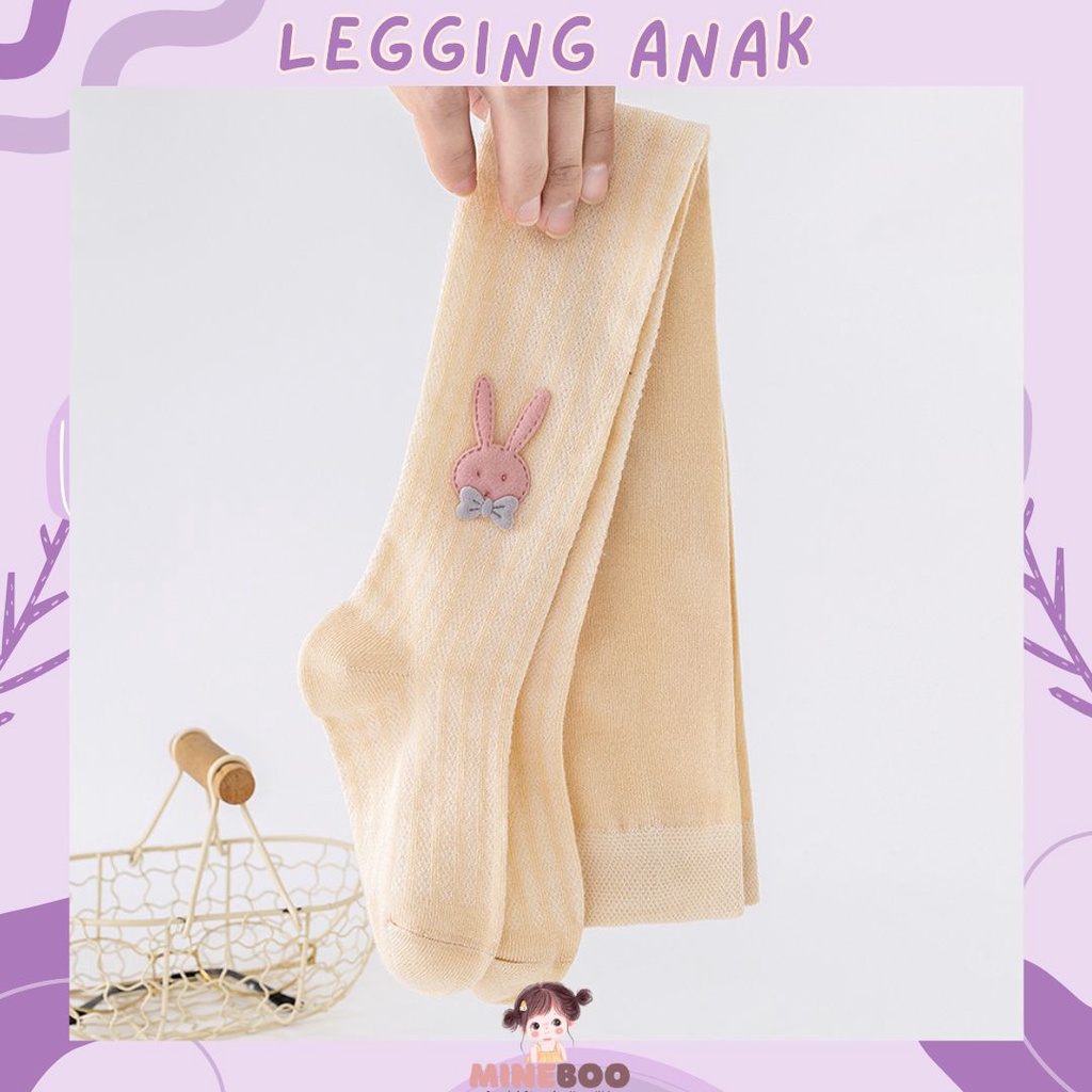 mineboo - MIBUNNY 0-8tahun Pantyhose anak perempuan dan kaus kaki dansa katun ikatan simpul jala tipis