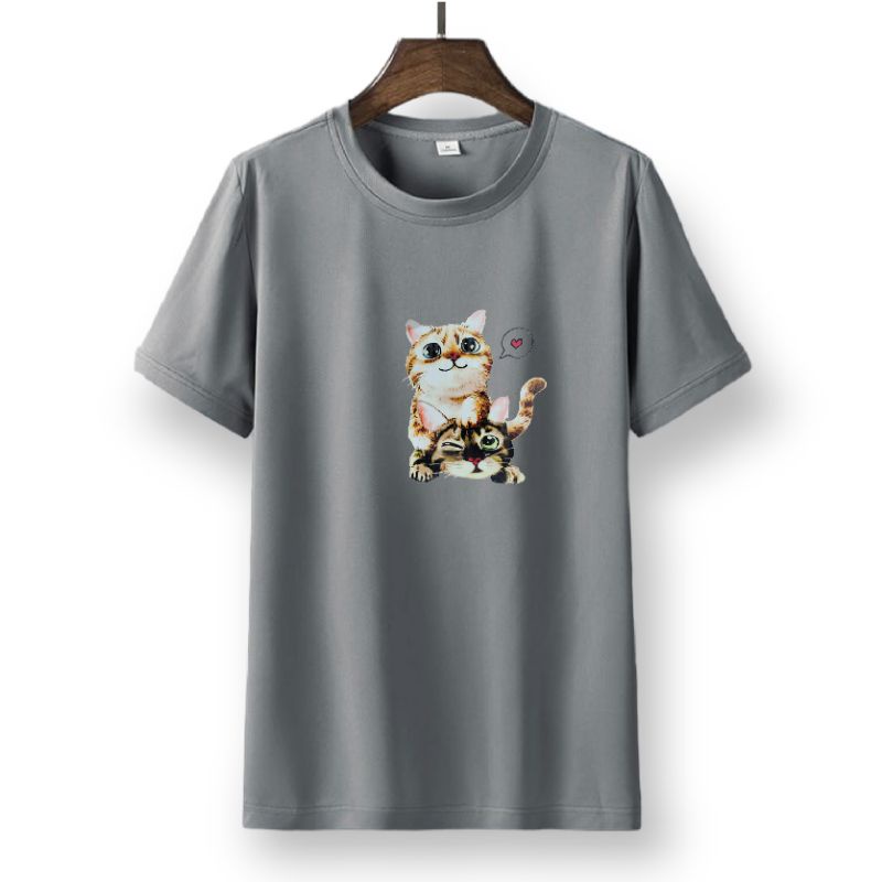 kaos dewasa pria wanita unisex ukuran s m l xl xxl xxxl dua kucing