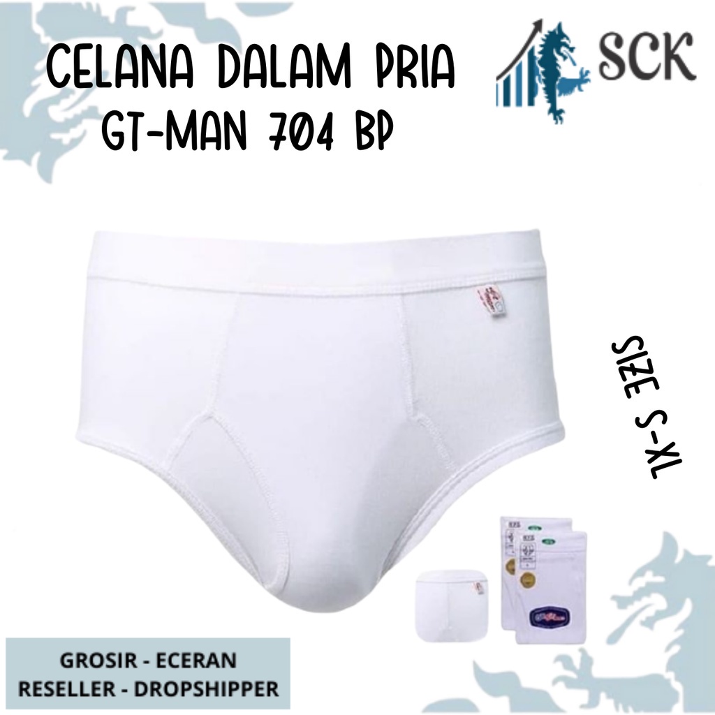 CD GT-MAN 704 BP PUTIH / Celana Dalam GT MAN 704 Anti Selip / Pakaian Dalam Cowok - sckmenwear GROSIR