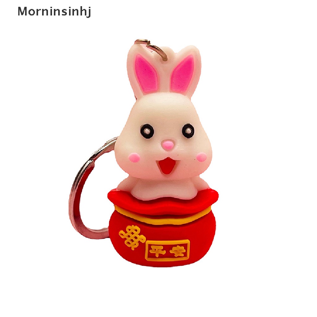 Mornin Kartun Lucu Tahun Baru Bunny Keychain Hewan Kelinci Gantungan Kunci Kreatif Beruntung Tas Dekorasi Gantungan Kunci Tas Natal Liontin Mobil Keyring Hadiah id