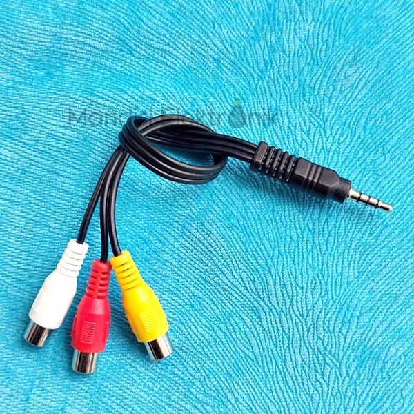 Kabel Audio 3.5mm to 3 RCA Female Cable - Audio 3.5mm to 3 AV - 3.5 Male to 3 RCA Female