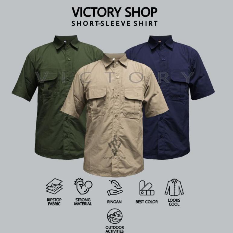 KEMEJA LAPANGAN LENGAN PENDEK - KEMEJA TAKTIKAL LENGAN PENDEK - KEMEJA PDL PENDEK RIPSTOK (KODE 2104