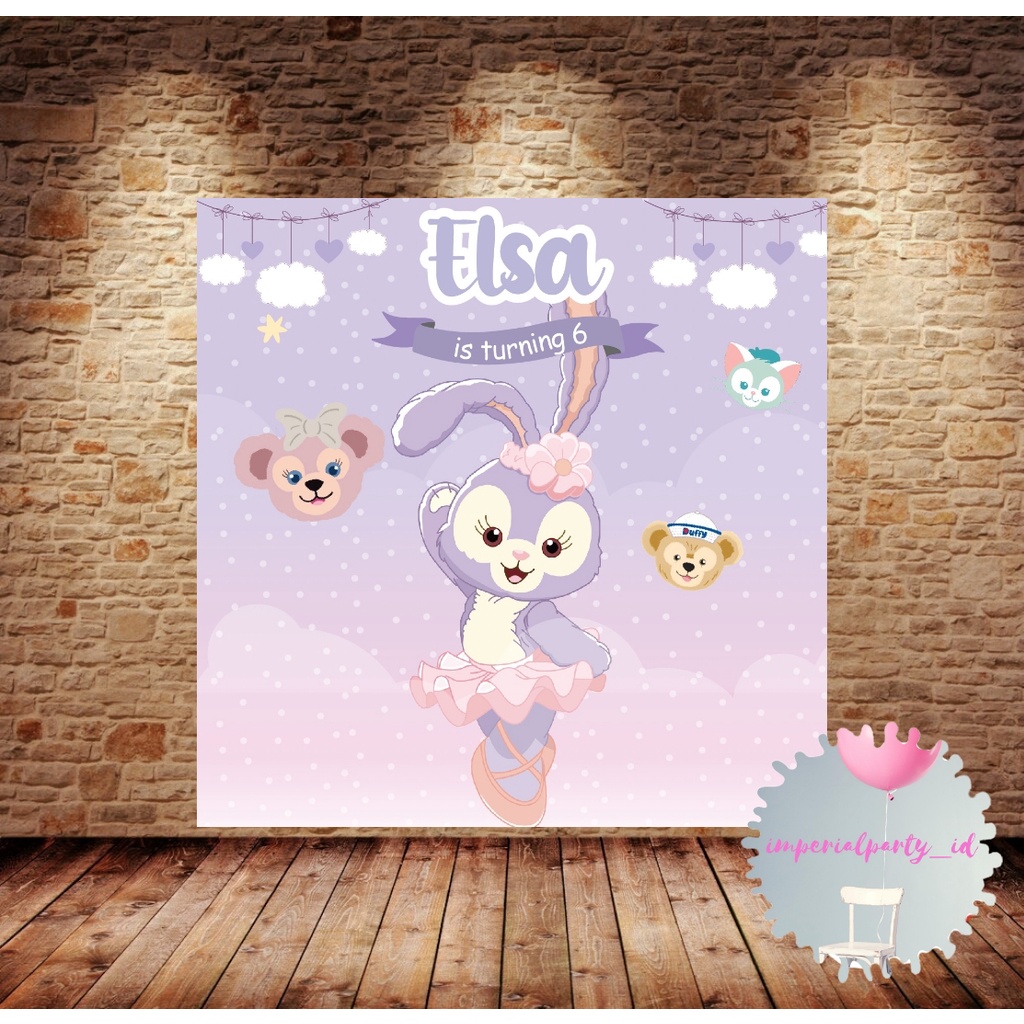 Custom Happy Birthday Backdrop Banner Spanduk StellaLou Stella Lou